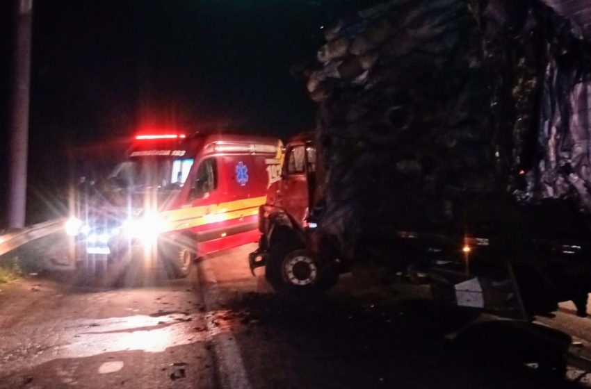  BR-280: motorista de caminhão morreu em batida