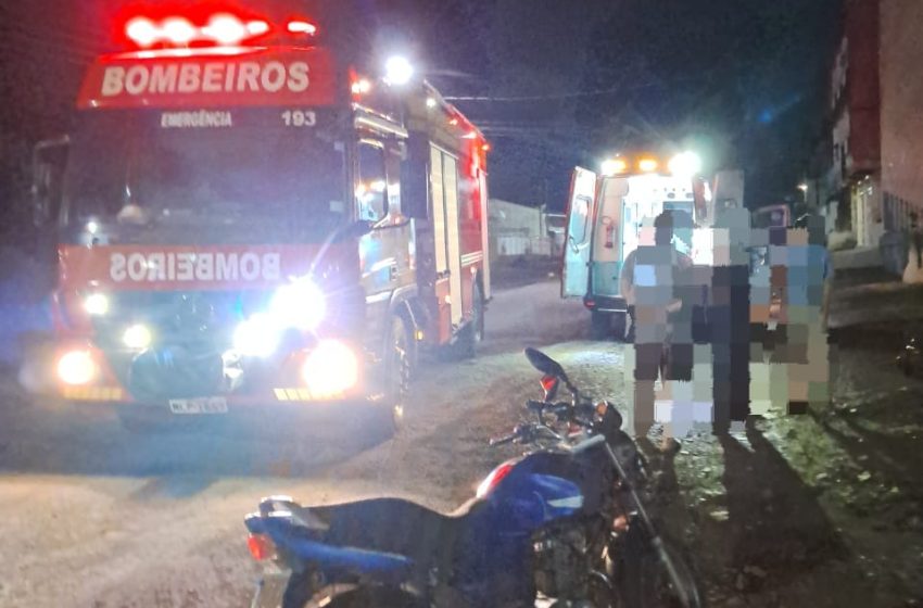  Motociclista é conduzido ao hospital com suspeita de fratura