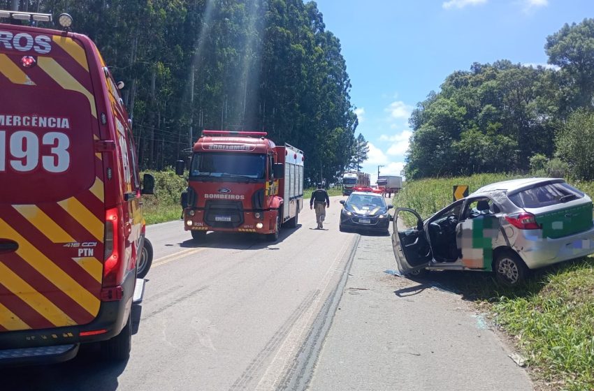  Um ferido em acidente na BR-280