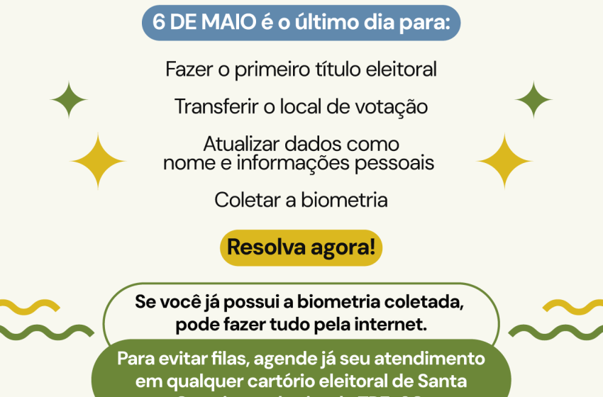  Prazo para regularizar título de eleitor termina em 6 de maio