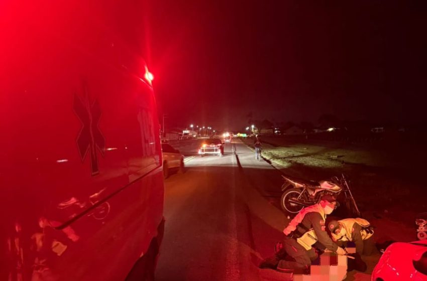  Motociclista fica gravemente ferido após se envolver em acidente