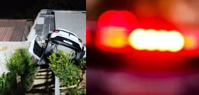 Duas mulheres ficam feridas após carro cair em barranco na Estrada Cruzeiro