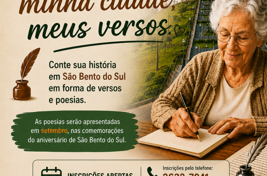  Concurso de Poesia 60+ valoriza memórias e histórias de idosos em São Bento do Sul