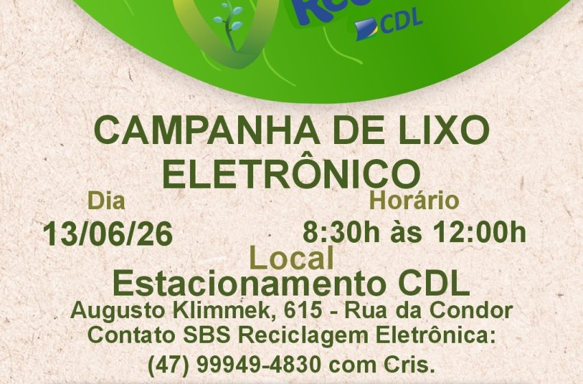  Recicla CDL promove coleta de eletrônicos em São Bento do Sul nesta sexta-feira