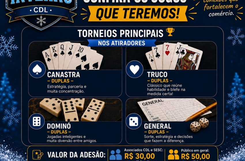  Estão abertas as inscrições para o 1º Torneio de Inverno CDL