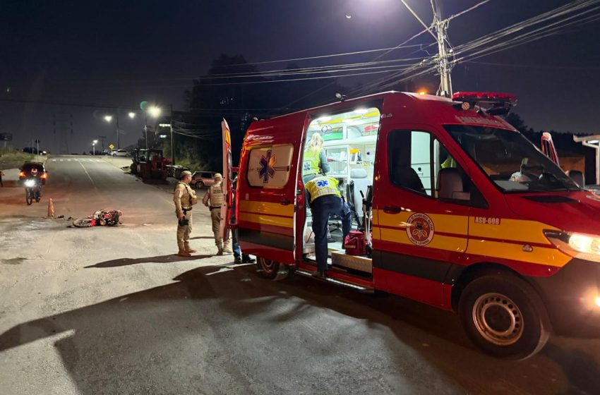  Motociclista sofre amputação de perna em acidente com caminhão em São Bento do Sul